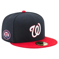 Casquette ajustée 59FIFTY 20e anniversaire des Washington Nationals New Era bleu marine/rouge pour homme