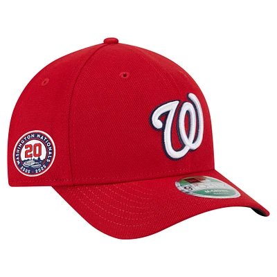 Casquette ajustable New Era rouge Washington Nationals 20e anniversaire réplique 9FORTY pour homme