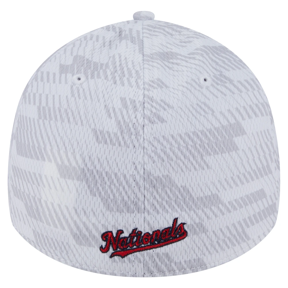 Casquette extensible New Era blanche Washington Nationals Graded 39THIRTY pour homme