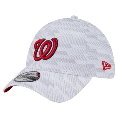 Casquette extensible New Era blanche Washington Nationals Graded 39THIRTY pour homme