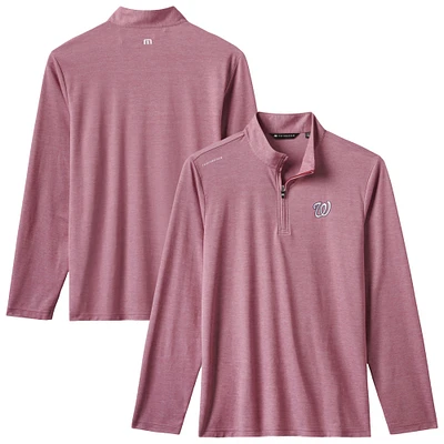 Pull à glissière quart de tour tri-blend Time to Tailgate pour homme TravisMathew Red Washington Nationals