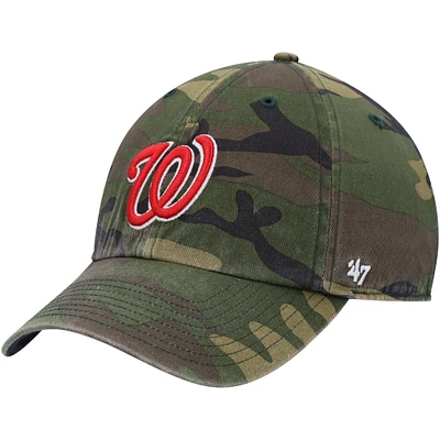Men's '47 Camo Washington Nationals Team Clean Up Adjustable Hat