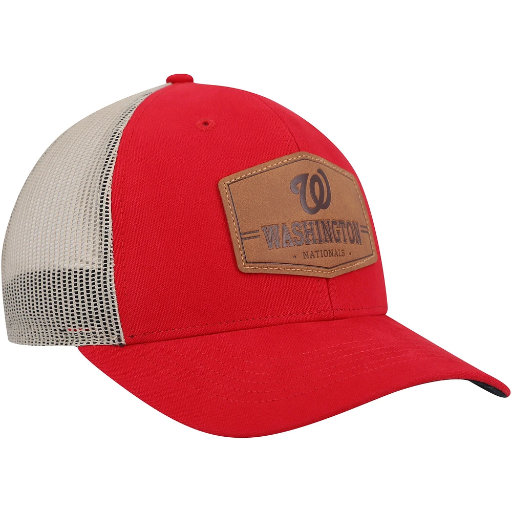 Casquette Snapback en cuir brut des Nationals de Washington '47 rouge/naturel pour homme