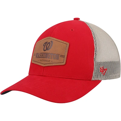 Casquette Snapback en cuir brut des Nationals de Washington '47 rouge/naturel pour homme