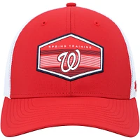 Casquette ajustable Burgess Trucker d'entraînement printanier des Nationals de Washington '47 rouge/blanc pour homme