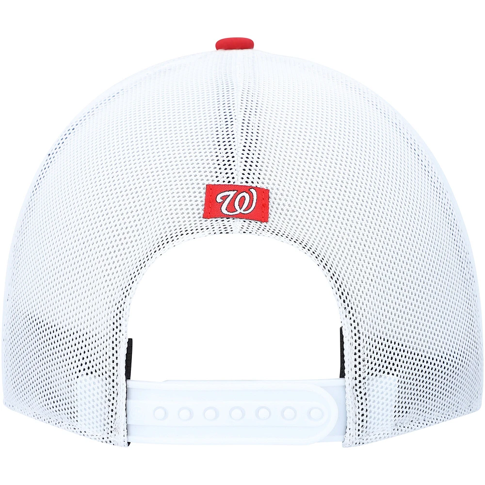 Casquette ajustable Burgess Trucker d'entraînement printanier des Nationals de Washington '47 rouge/blanc pour homme