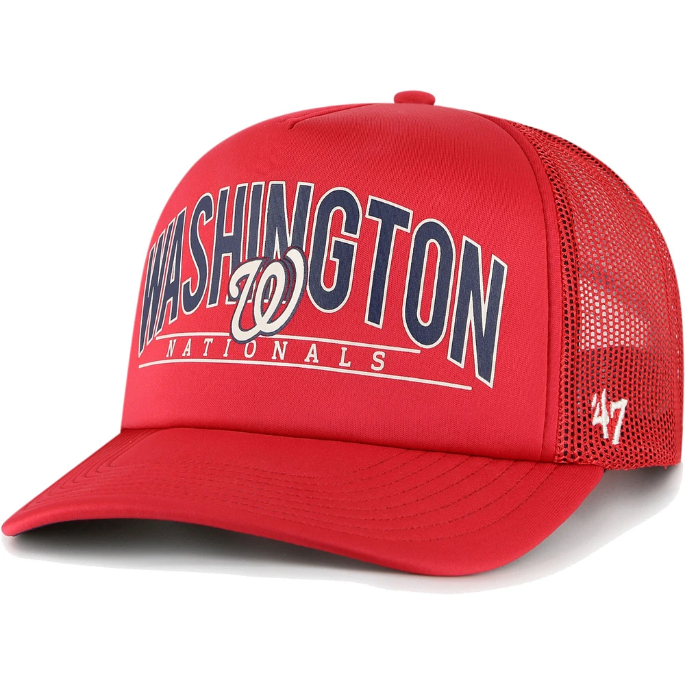 Casquette Snapback en mousse pour homme '47 Red Washington Nationals Backhaul