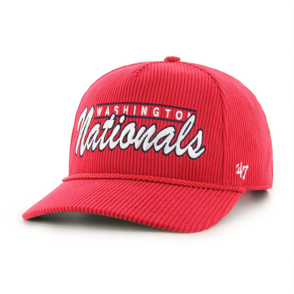 Casquette ajustable en velours côtelé rouge '47 des Nationals de Washington pour homme