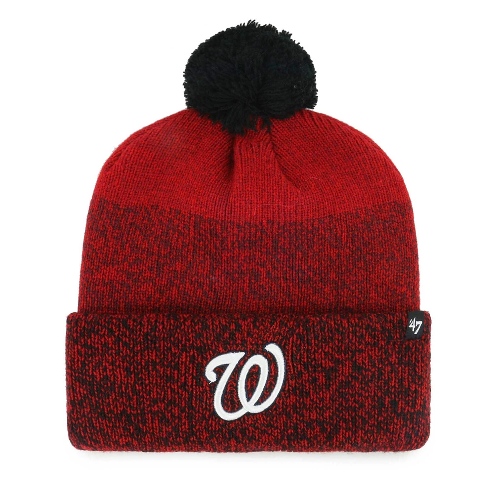 Bonnet en tricot à revers Darkfreeze '47 rouge des Nationals de Washington pour hommes avec pompon