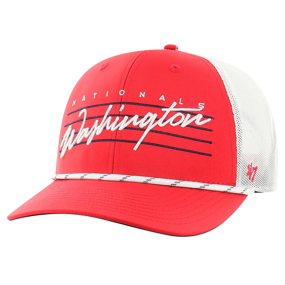 Men's '47 Red Washington Nationals Downburst Trucker Adjustable Hat