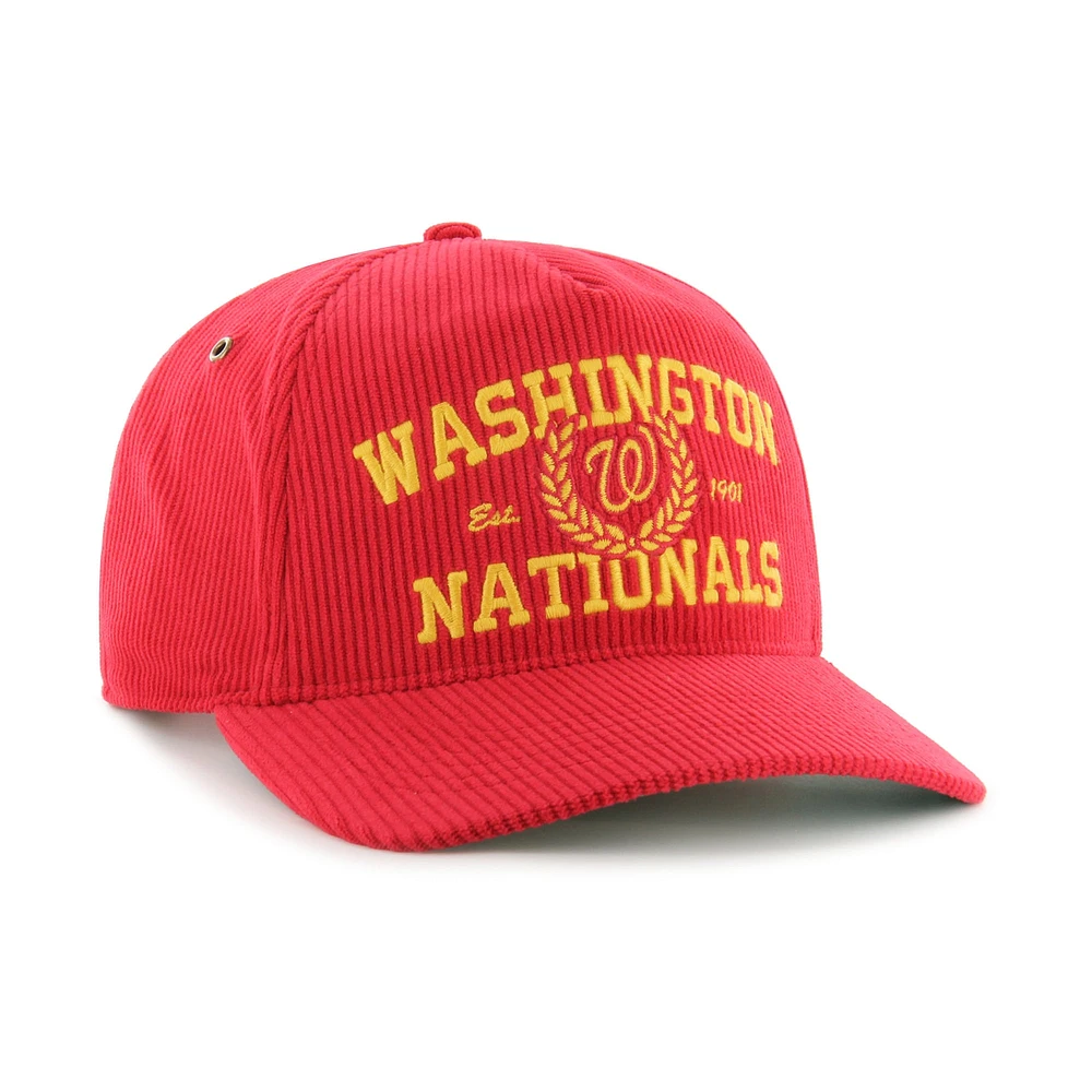 Men's '47 Red Washington Nationals Laurus Corduroy Hitch Snapback Hat