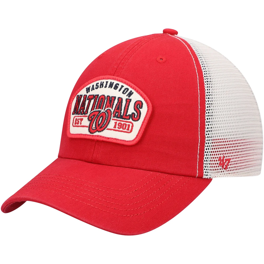 Men's '47 Red Washington Nationals Penwald Clean Up Trucker Snapback Hat