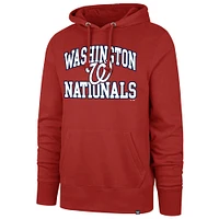 Men's '47  Red Washington Nationals Velocity Headline Pullover Hoodie