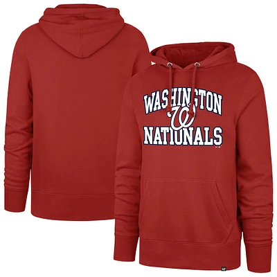 Men's '47  Red Washington Nationals Velocity Headline Pullover Hoodie