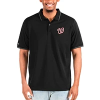 Men's Antigua Black Washington Nationals Big & Tall Affluent Polo