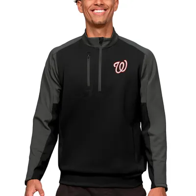 Washington Nationals Antigua Team Quarter-Zip Pullover Top