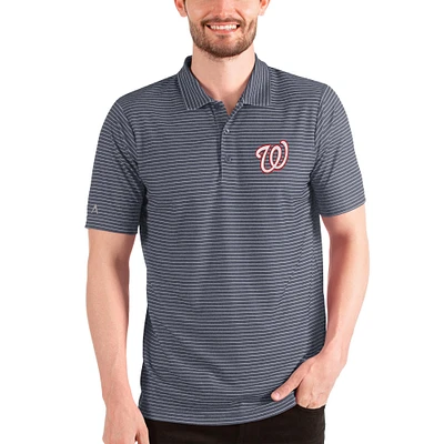Men's Antigua Heathered Navy/White Washington Nationals Esteem Polo