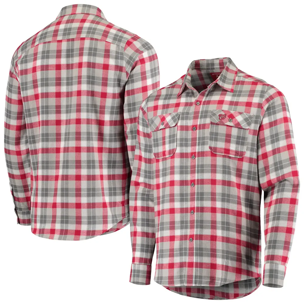 Lids Washington Nationals Antigua Instinct Flannel Button-Up Shirt
