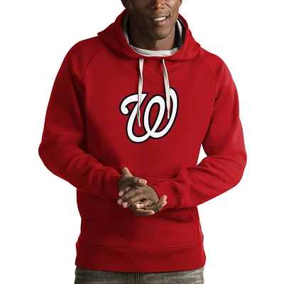 Men's Antigua Red Washington Nationals Victory Pullover Hoodie