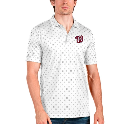 Men's Antigua White Washington Nationals Spark Polo