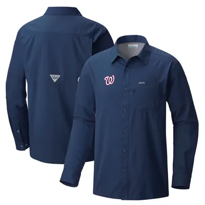 Lids Houston Astros Columbia Slack Tide Long Sleeve Button-Up Shirt - Navy