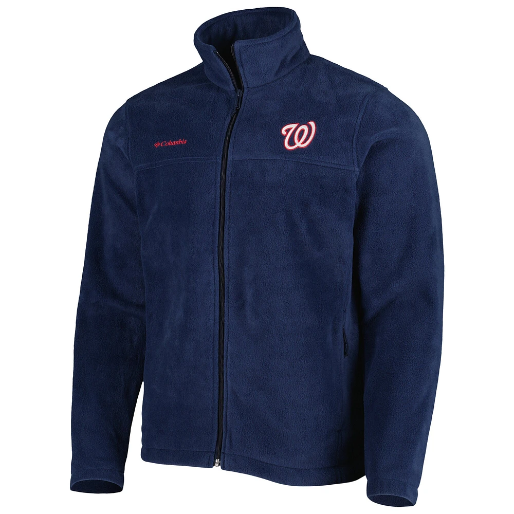 Columbia Navy Washington Nationals Steens Mountain Veste à glissière pleine longueur pour homme