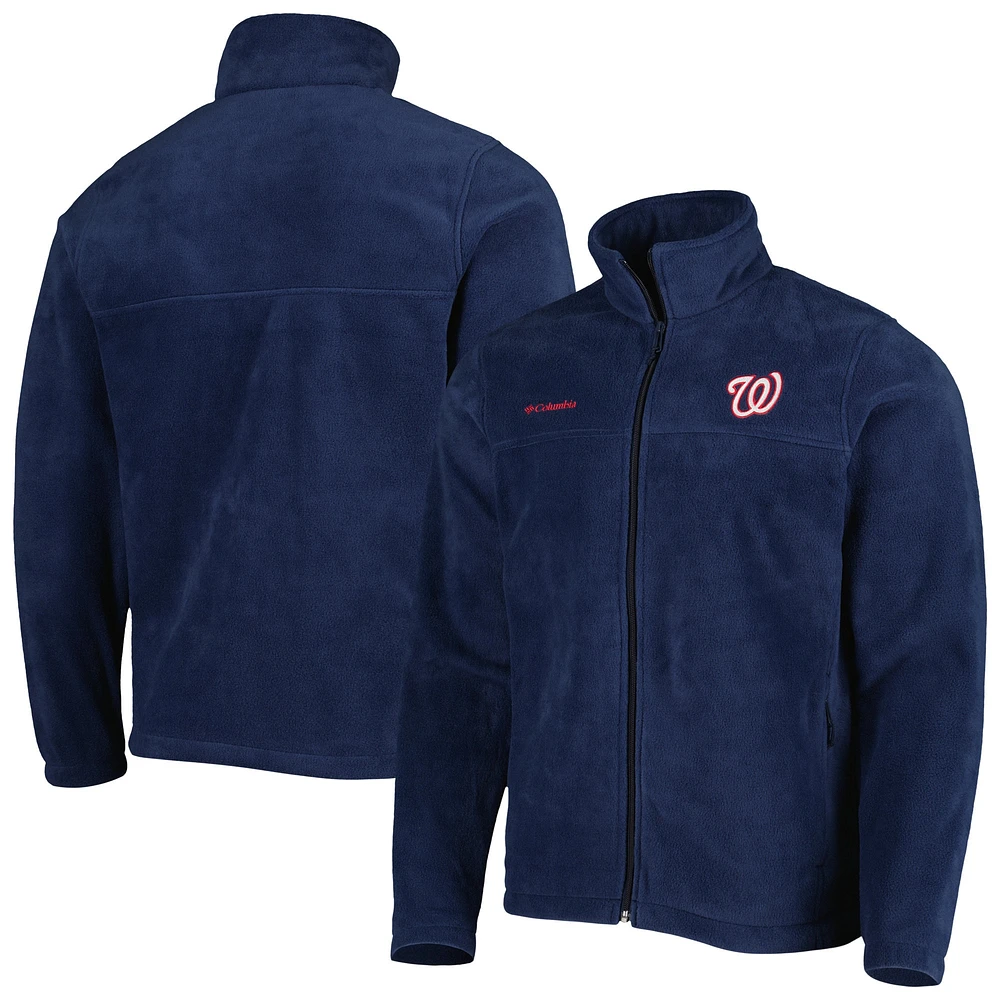 Columbia Navy Washington Nationals Steens Mountain Veste à glissière pleine longueur pour homme