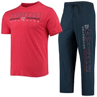 Concepts Sport - Ensemble de nuit avec t-shirt et pantalon Washington Nationals Meter pour homme, bleu marine/rouge