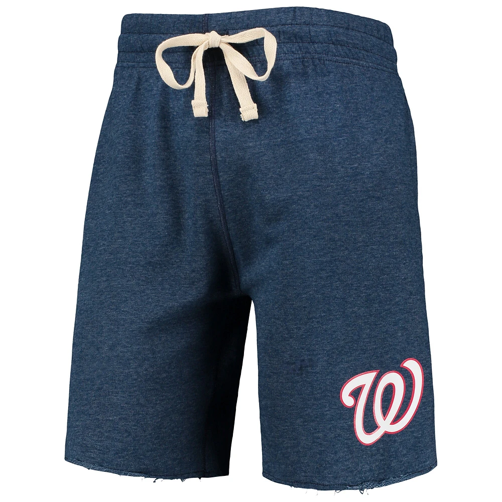 Men's Concepts Sport Navy Washington Nationals Mainstream Terry Tri-Blend Shorts