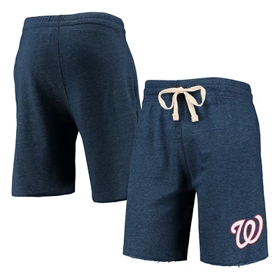 Men's Concepts Sport Navy Washington Nationals Mainstream Terry Tri-Blend Shorts