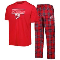 Concepts Sport Ensemble de pyjama et pantalon avec écusson Washington Nationals rouge/bleu marine pour homme