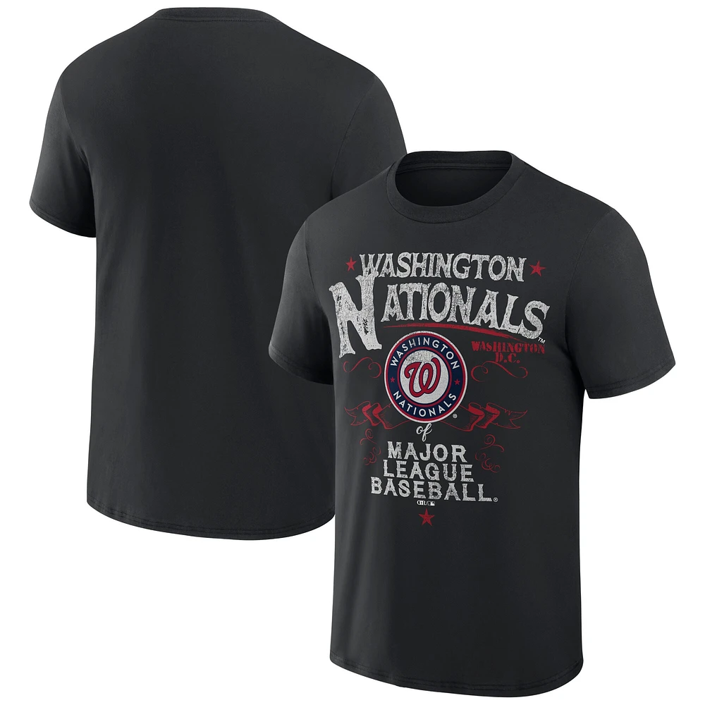 Collection Darius Rucker pour homme par Fanatics T-shirt noir Washington Nationals Beach Splatter