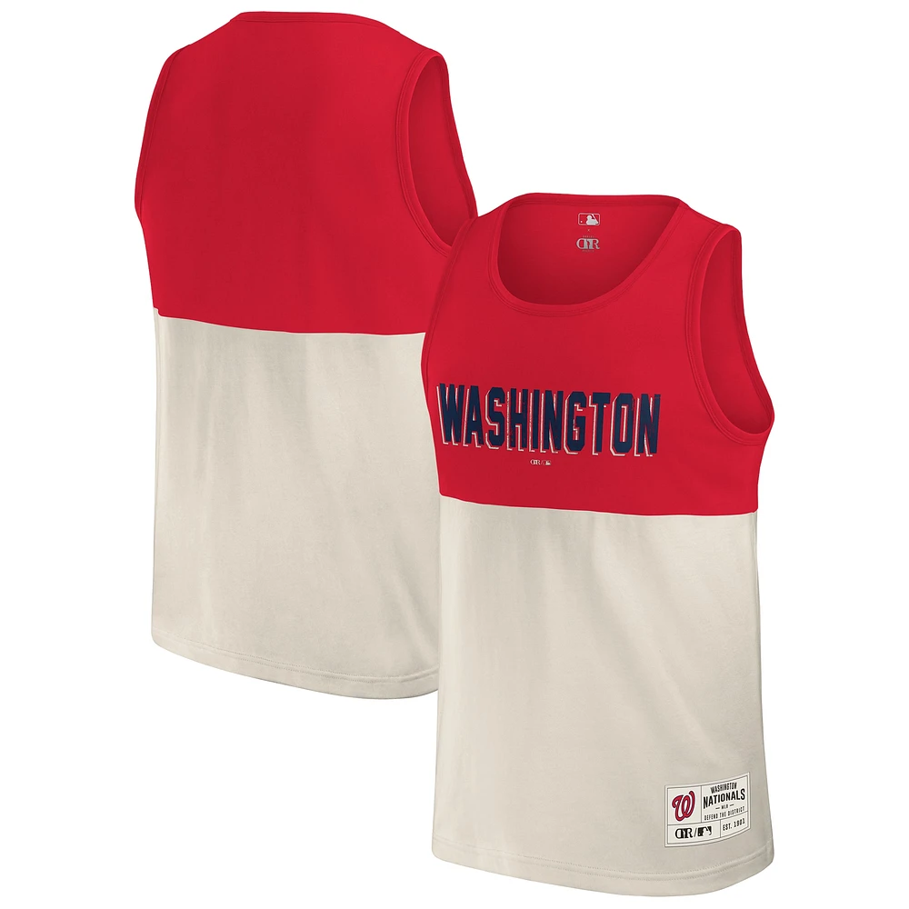 Collection Darius Rucker pour hommes par Fanatics Débardeur rouge à blocs de couleurs des Nationals Washington