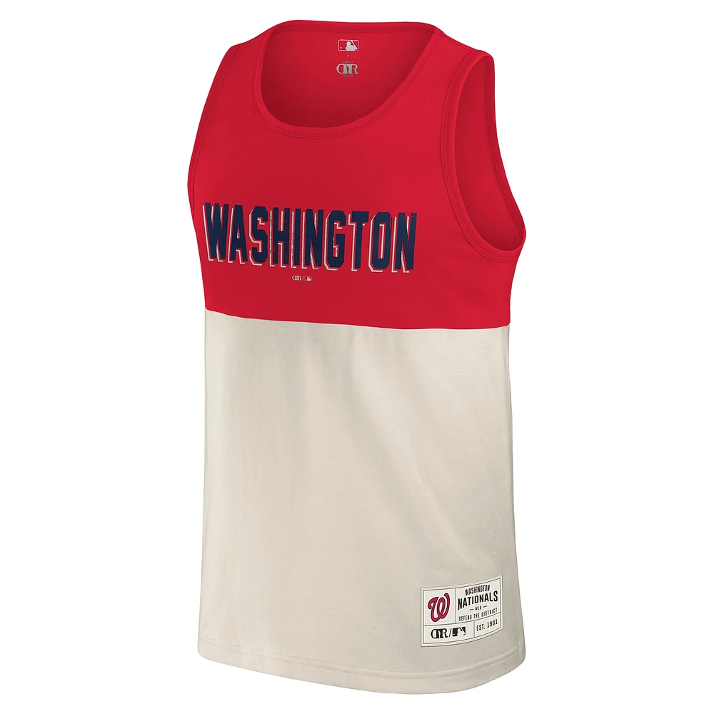 Collection Darius Rucker pour hommes par Fanatics Débardeur rouge à blocs de couleurs des Nationals Washington