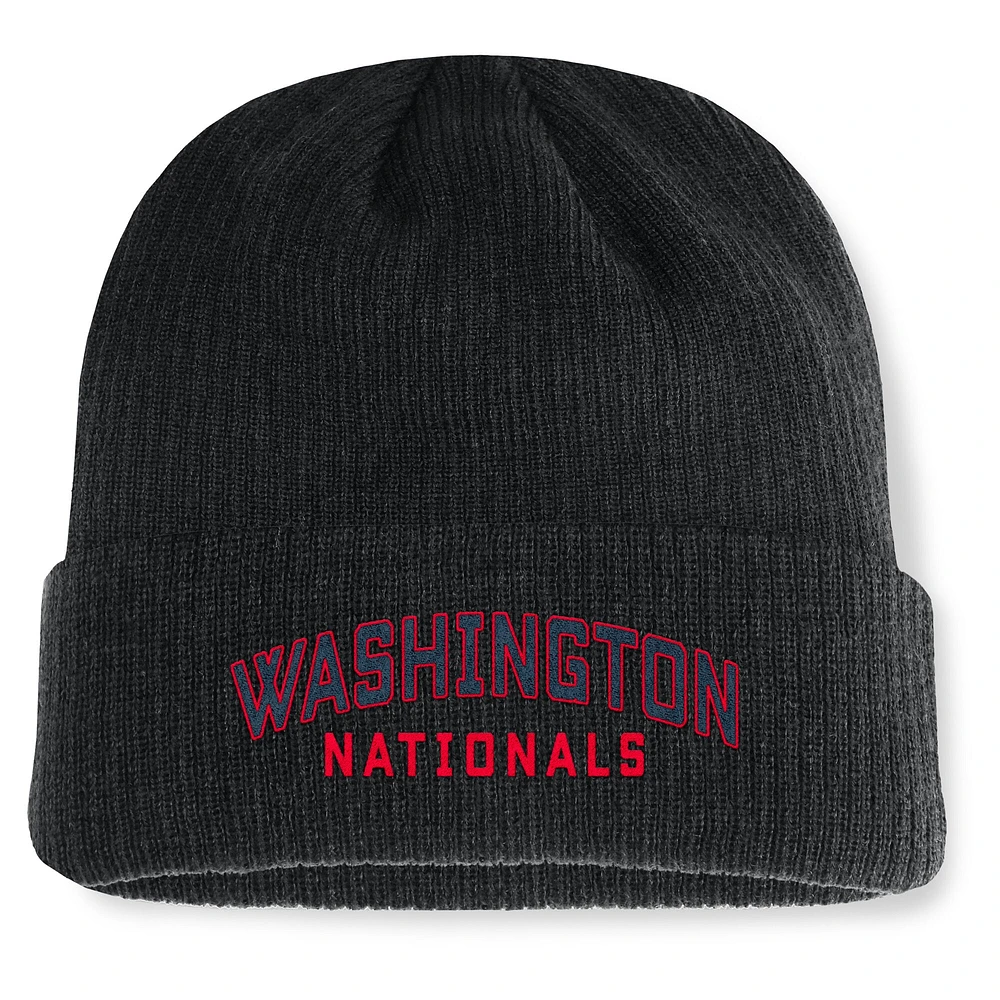 Bonnet en tricot à revers Andee des Nationals de Washington Fanatics pour hommes, noir