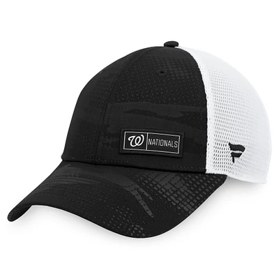 Washington Nationals Fanatics Branded Iconic Camo Trucker Snapback Hat - Black/White