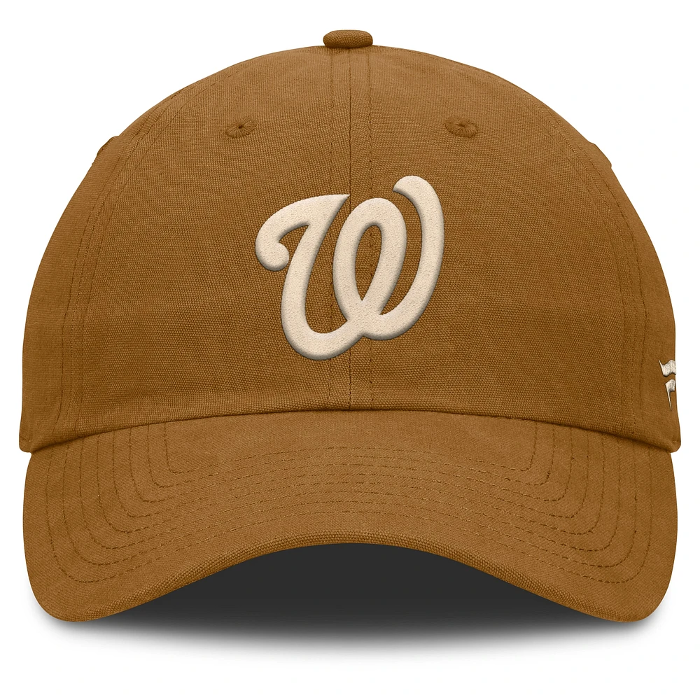 Men's Fanatics Brown Washington Nationals Act Natural Chopper Adjustable Hat