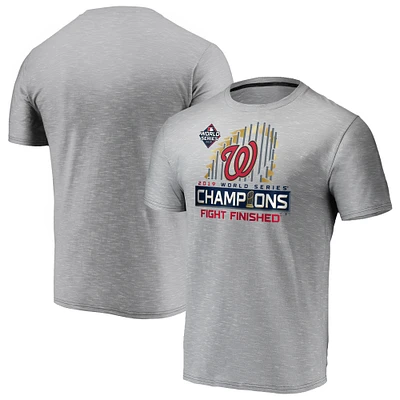 T-shirt gris fanatiques pour hommes des Washington Nationals 2019 World Series Champions Locker Room Space Dye