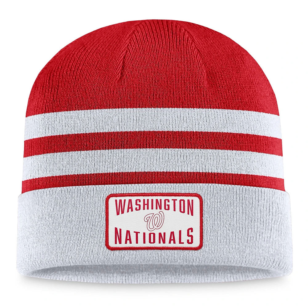 Bonnet en tricot à revers Fanatics gris Washington Nationals pour hommes