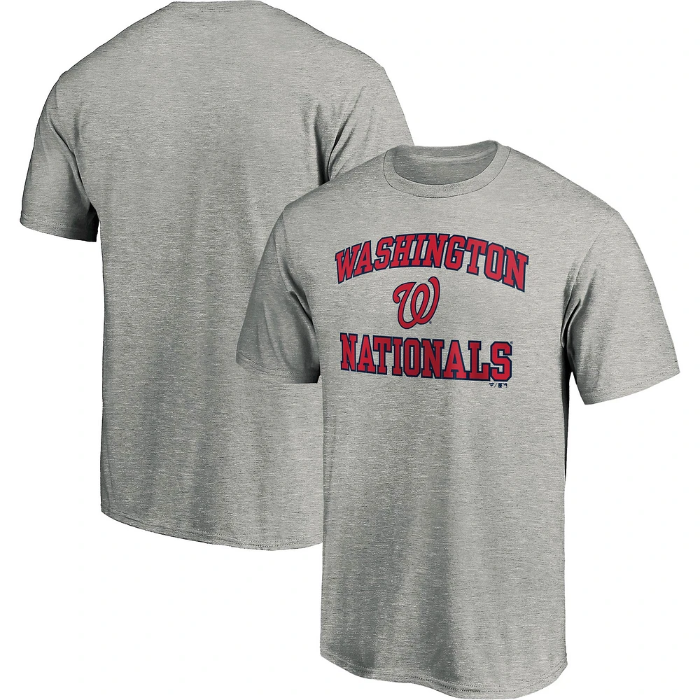 Men's Fanatics Heathered Gray Washington Nationals Heart & Soul T-Shirt