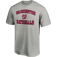 Men's Fanatics Heathered Gray Washington Nationals Heart & Soul T-Shirt