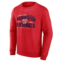 Men's Fanatics Heathered Red Washington Nationals Classic Move Pullover Sweatshirt