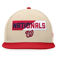 Casquette Snapback Fanatics kaki/rouge pour hommes des Nationals de Washington