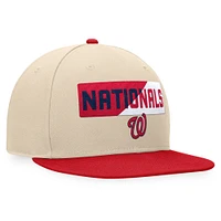 Casquette Snapback Fanatics kaki/rouge pour hommes des Nationals de Washington