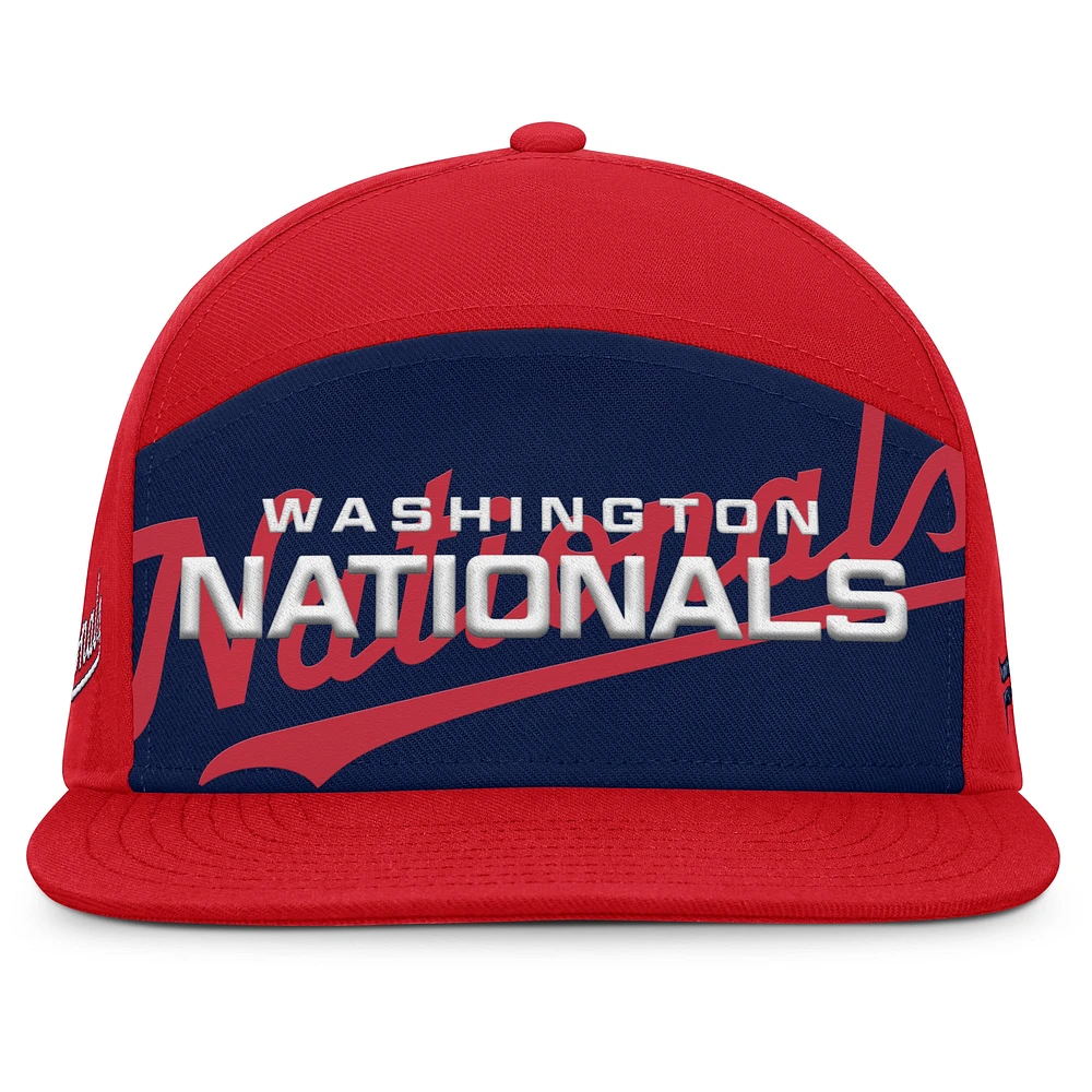 Men's Fanatics Red/Navy Washington Nationals Clubhouse Splitter Snapback Hat