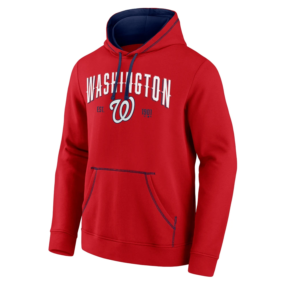 Sweat à capuche avec logo Ultimate Champion des Washington Nationals Fanatics rouge/marine pour hommes