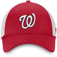 Casquette réglable de camionneur non structurée Fanatics rouge/blanc de l'équipe des Nationals de Washington pour hommes