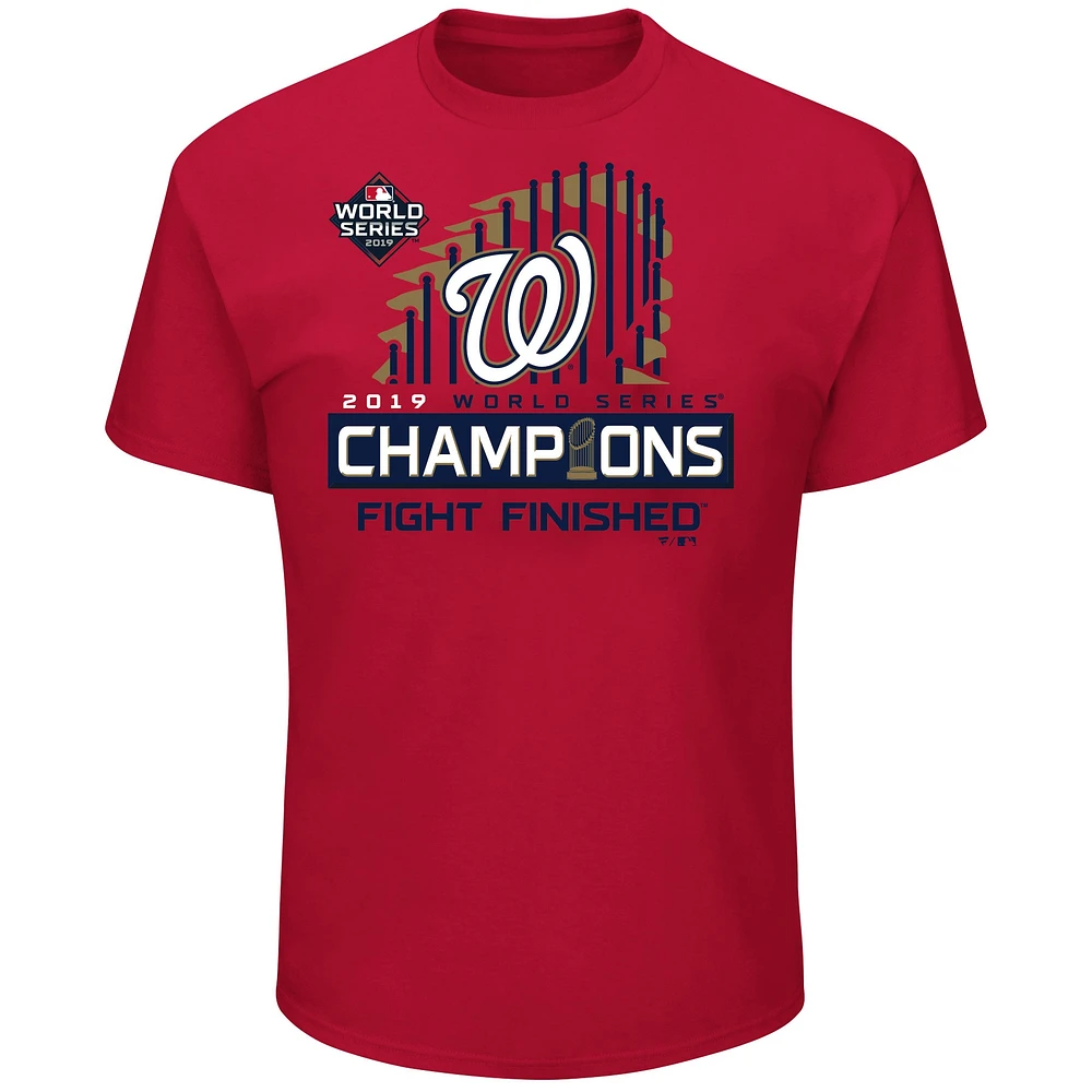 T-shirt rouge pour hommes Fanatics Washington Nationals Champions de la Série mondiale 2019 Big & Tall Locker Room