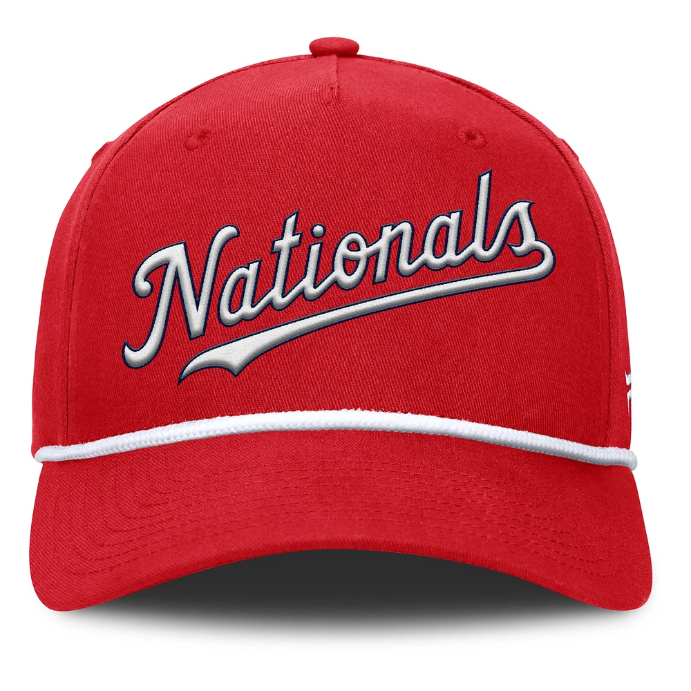 Casquette ajustable en forme de A pour hommes Fanatics Red Washington Nationals Clubhouse Foul Ball