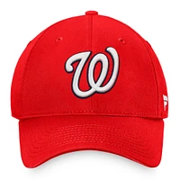 Casquette réglable Fanatics Red Washington Nationals Core pour hommes